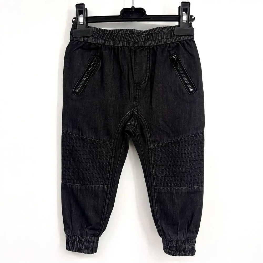BARDOT JUNIOR Baby Chambray Slouchy Jogger Pants 12-18 Months Dark Grey NWT
